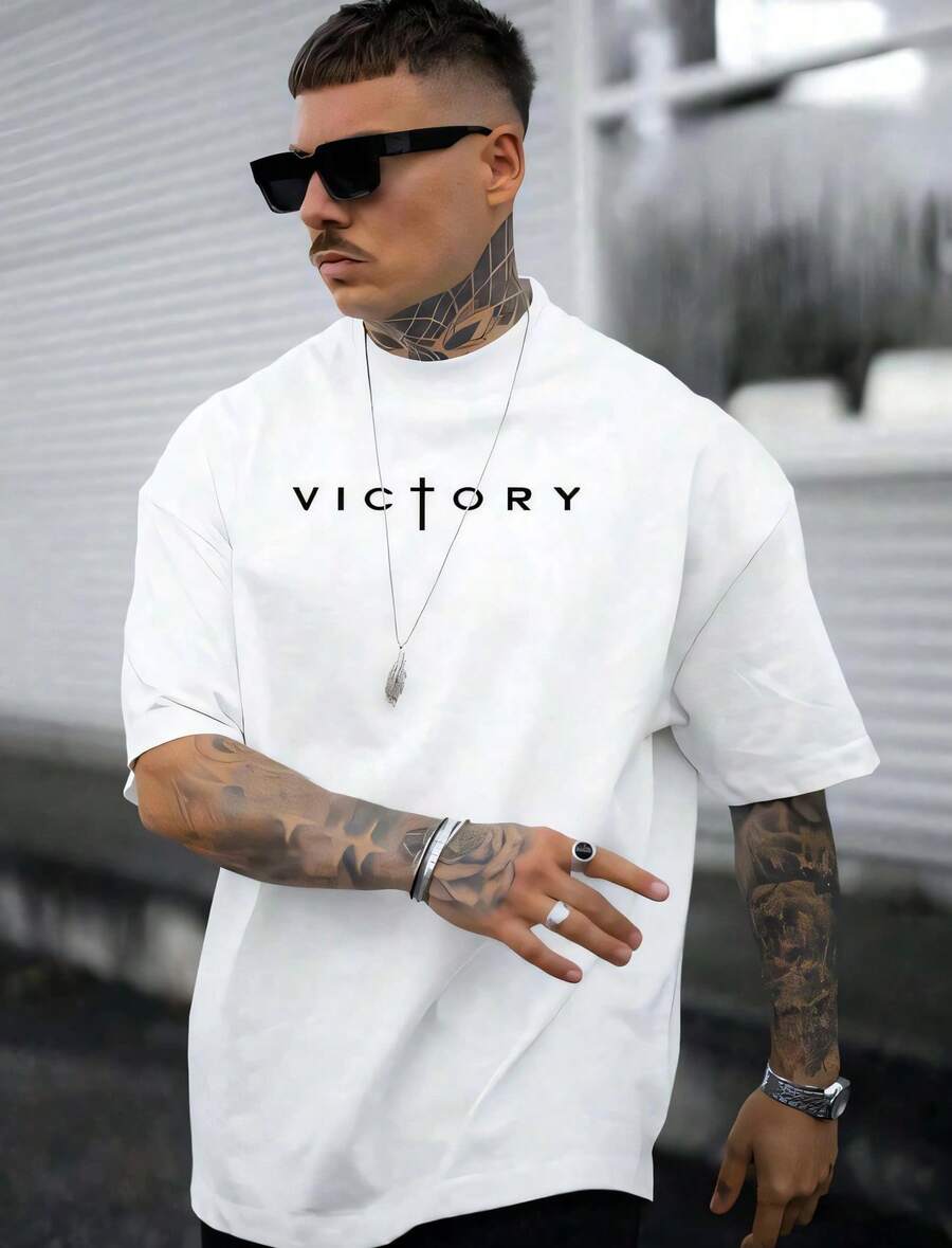 Crossfit Victory - 1pc Kaos Pria Hitam dengan Cetakan