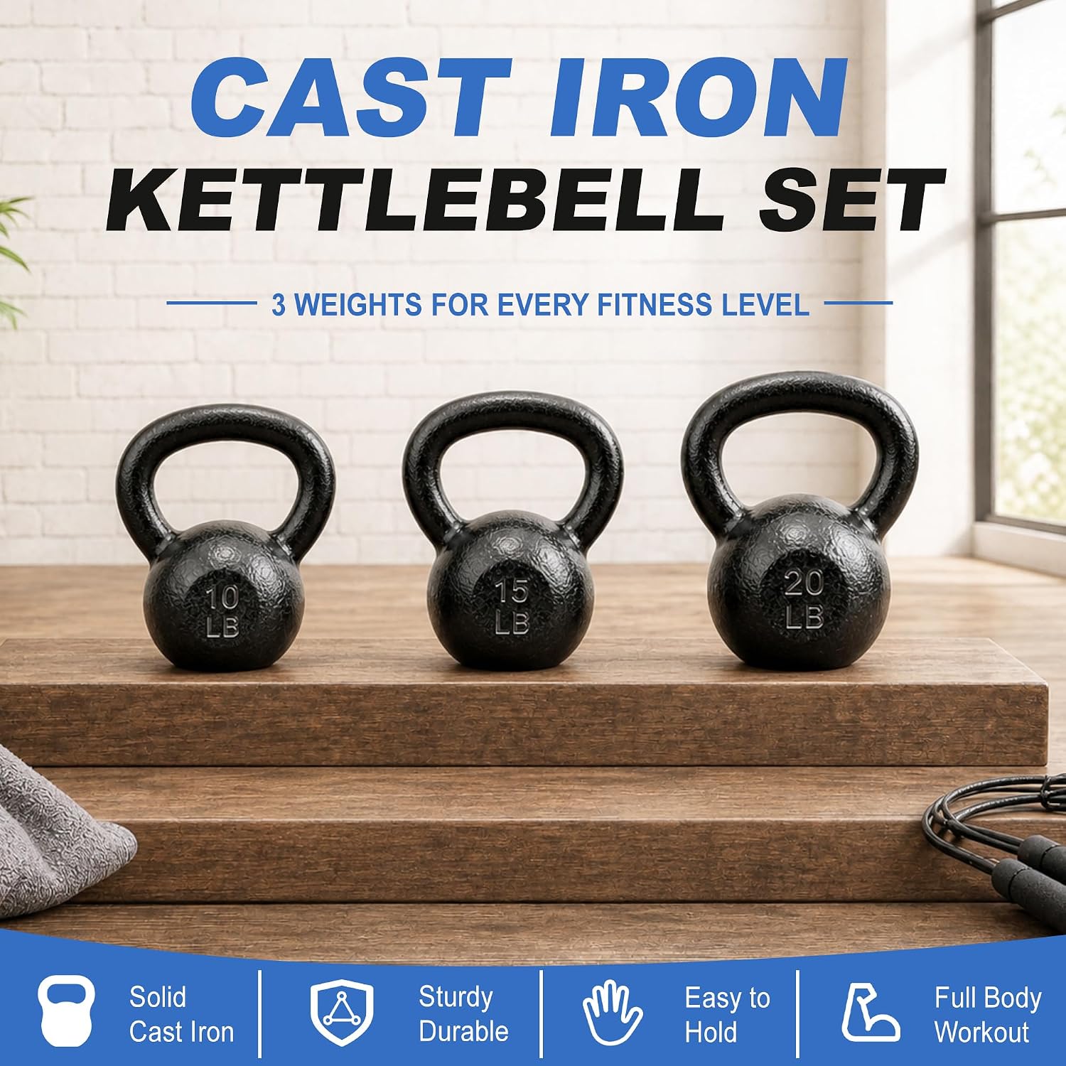 Kettlebell Besi Cor 5-50 LB, K - Kettlebell ulasan dan harga